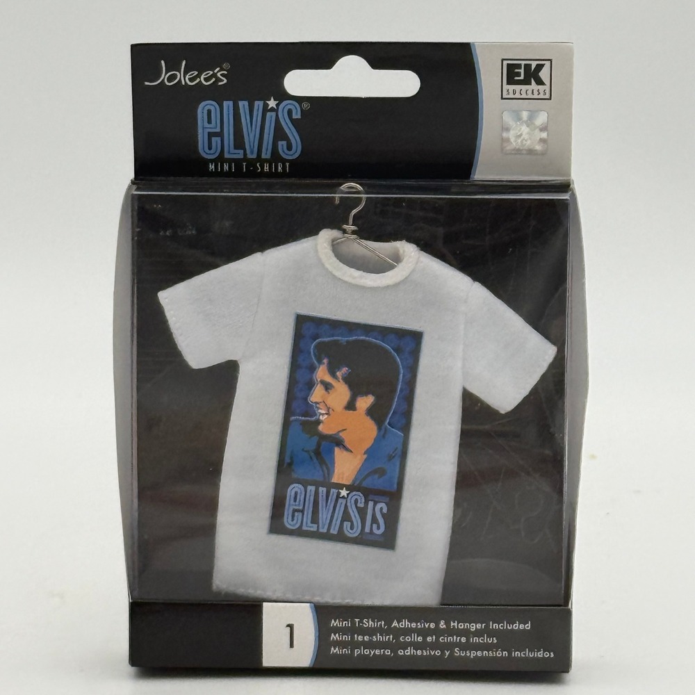 Jolee's Elvis Presley Mini T-Shirt Collectible EK Success White Craft Ornament